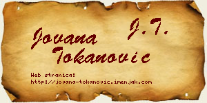 Jovana Tokanović vizit kartica